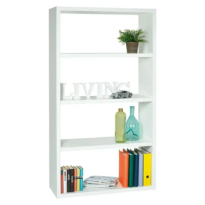 Regalux Regal Elias - L x B x H: 39 x 100 x 180 cm, Weiß, Anzahl Böden: 5 Stk.