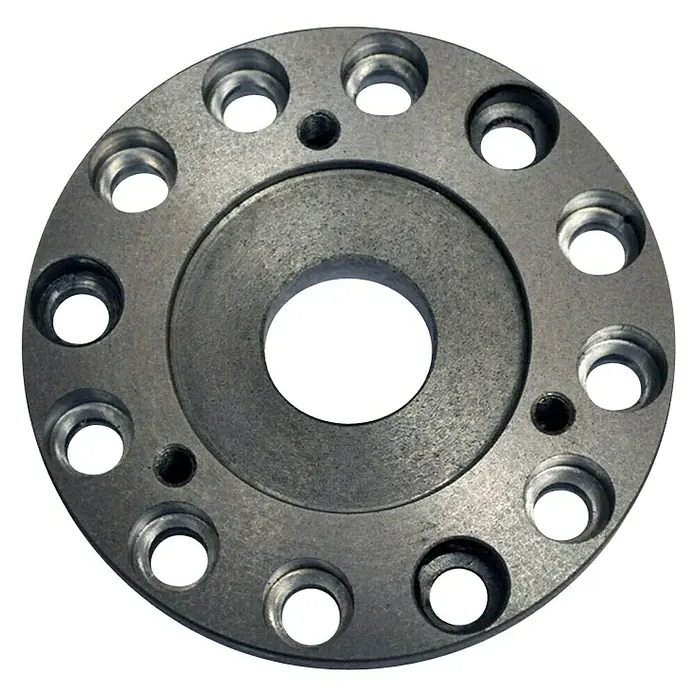 Rotwerk Adapterflansch 72/55 - Geeignet für: Drehmaschinen mit Kurzzylinder-Aufnahme mit 72 mm Pass-Sitz - Vorderansicht