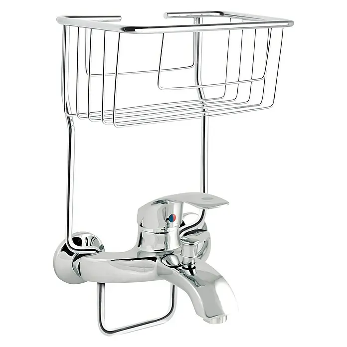 CM Baños Cesta de baño portagel - L x An x Al: 13,5 x 30 x 33,5 cm, Cromo