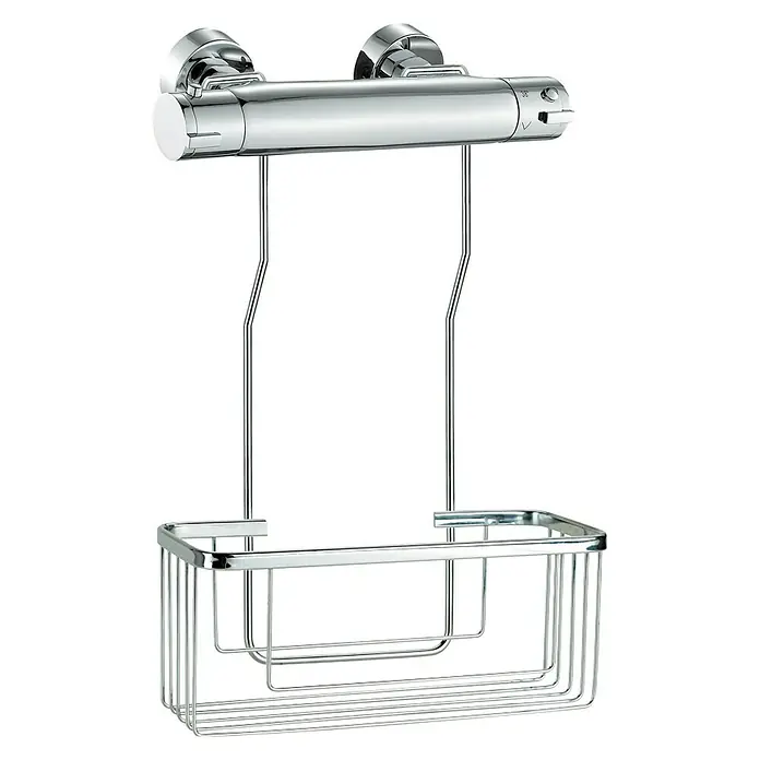Cesta de baño - 13,5 x 46 x 30,5 cm, Acero inoxidable, Cromo