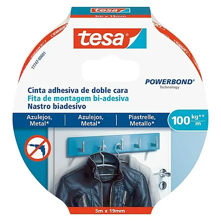 Tesa Powerbond Cinta de doble cara Azulejos/Metal