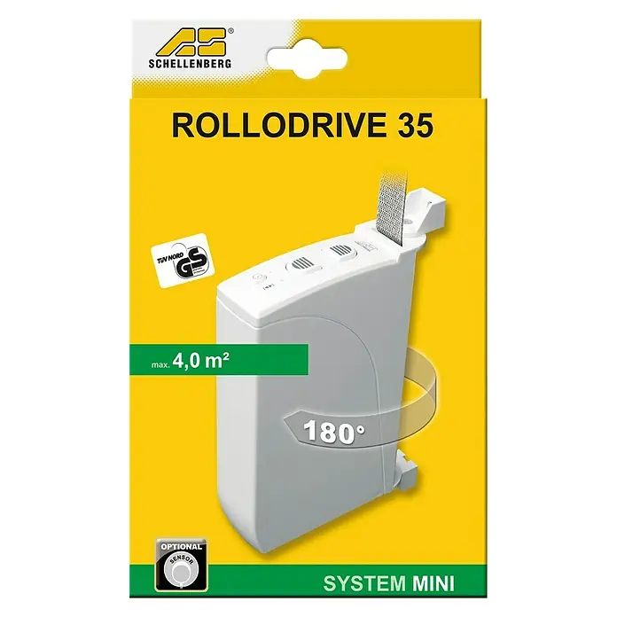 Schellenberg Rollodrive Recogedor de cinta de persiana 35 - L x An x Al: 19,9 x 13,5 x 3,85 cm, Apto para: Mini sistemas de persianas enrollables