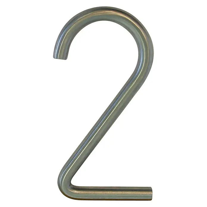 Número Inox - Altura: 12,8 cm, 2, Plateado, Acero inoxidable