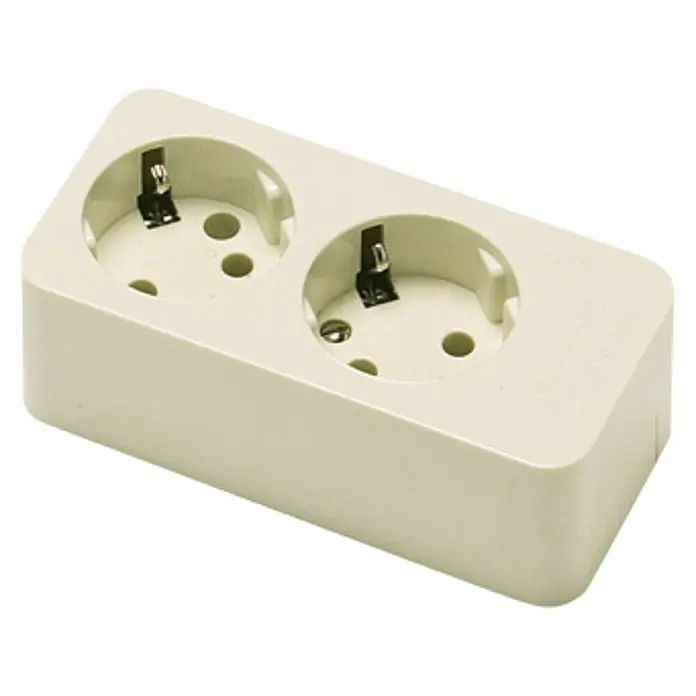 Famatel Base de enchufe múltiple - Número de enchufes Schuko: 2 ud., Blanco