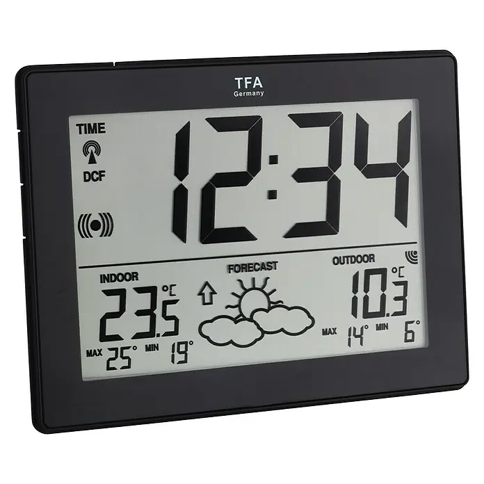 TFA Dostmann Estación meteorológica inalámbrica BTR sensor T - Digital, Ancho: 12,8 cm, Negro