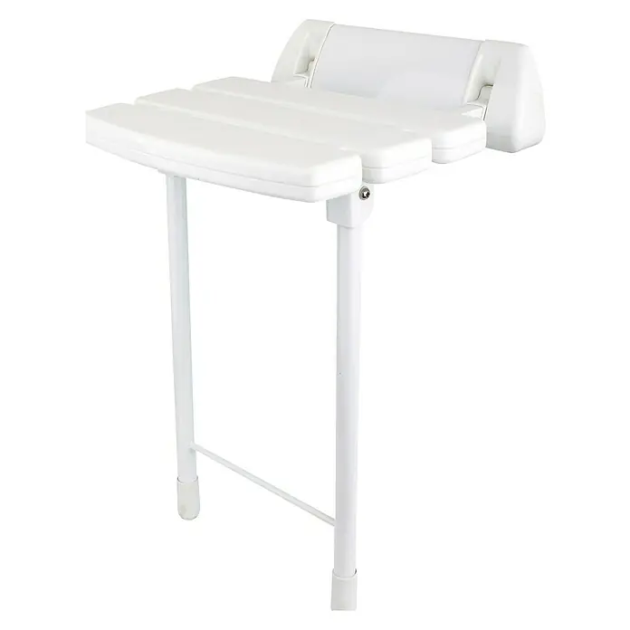 CM Baños Asiento plegable para la ducha ASI06 - L x An: 33,5 x 38 cm, Blanco