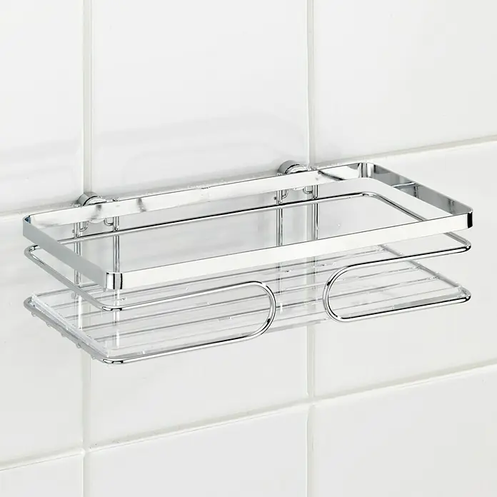 Wenko Cesta de baño Premium - L x An x Al: 13,5 x 24 x 6,5 cm, Acero inoxidable