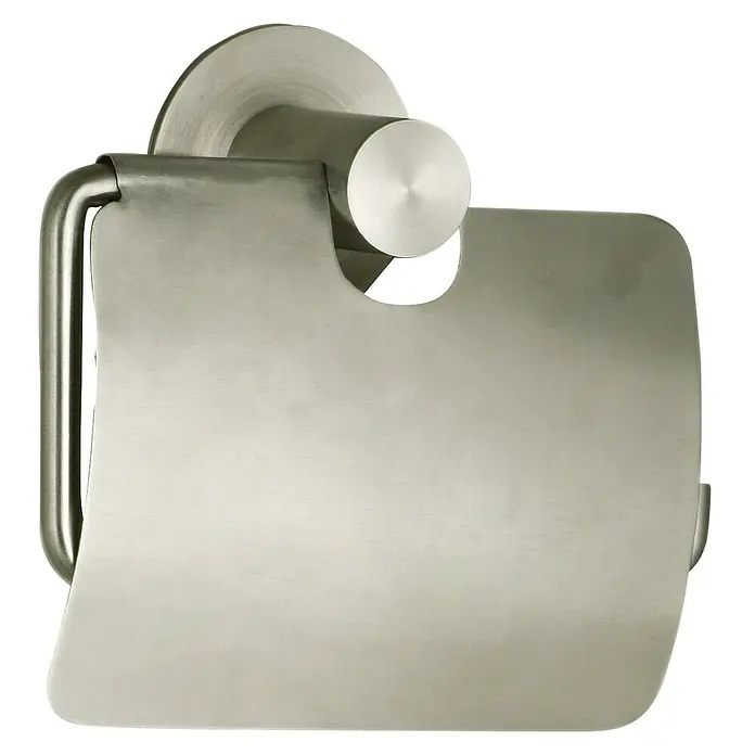 MSV Sîwa Portarrollos papel higiénico - Con tapa, Acero inoxidable, Mate