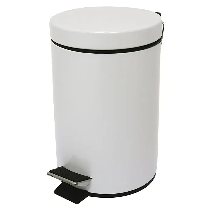 MSV Cubo con pedal - 3 l, Blanco, Acero inoxidable