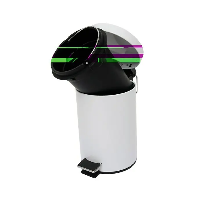 MSV Cubo con pedal - 3 l, Blanco, Acero inoxidable