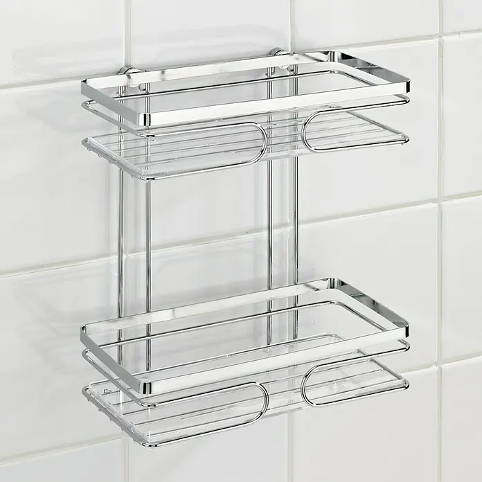 Wenko Cesta de baño doble Premium - L x An x Al: 13,5 x 24 x 27 cm