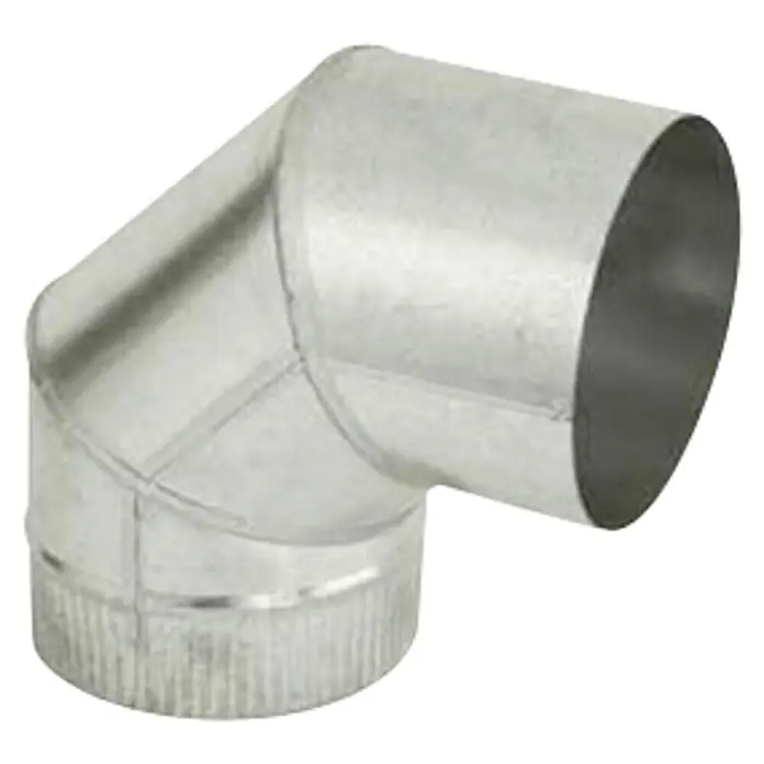 Codo para tubos galvanizado - 175 mm, 90 °, Zincado, Plateado