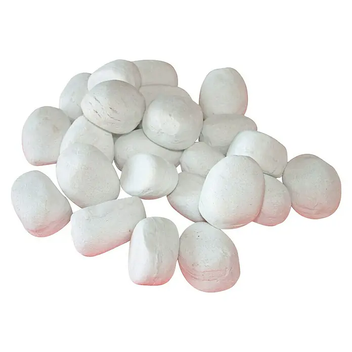 Purline Piedras decorativas de cerámica para Biochimeneas - Blanco, 24 ud.