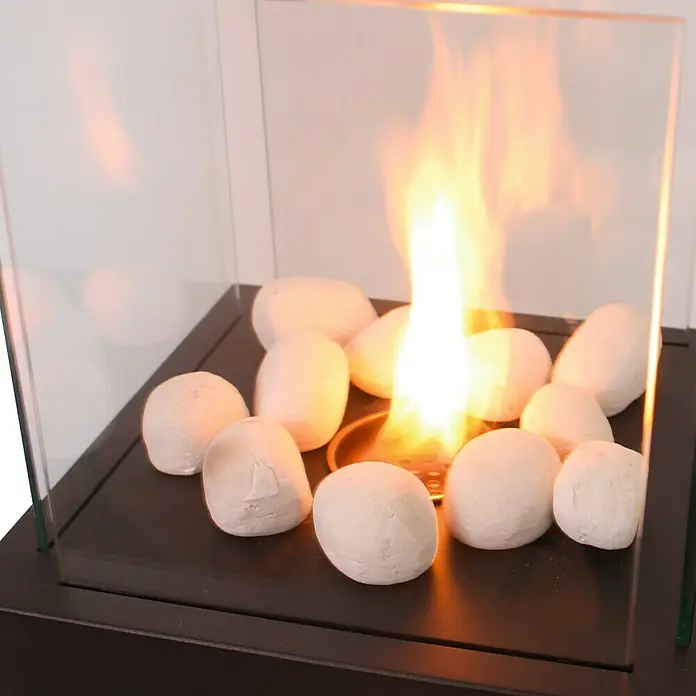 Purline Piedras decorativas de cerámica para Biochimeneas - Blanco, 24 ud.