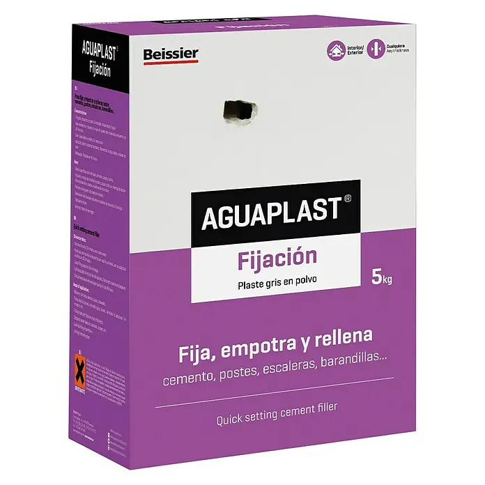 Beissier Aguaplast Plaste en polvo Fijación - Gris, 5 kg