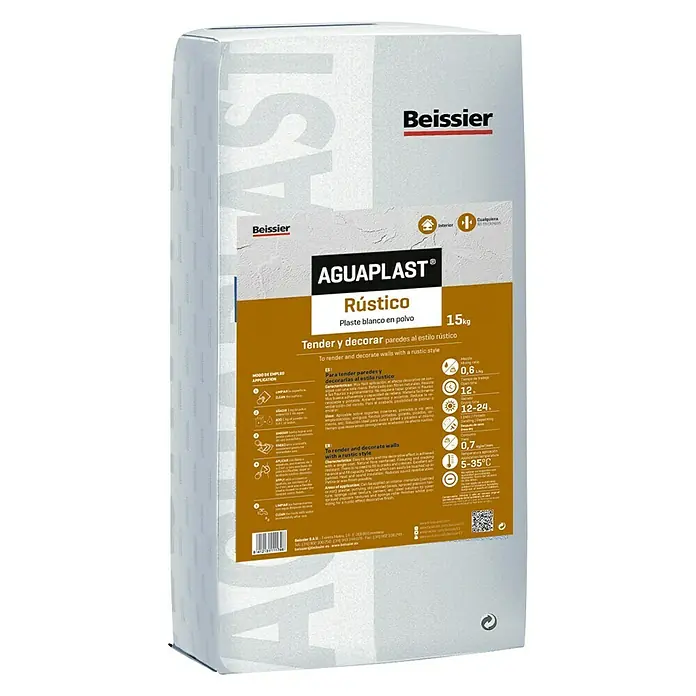 Beissier Aguaplast Plaste Rústico - Blanco, 15 kg