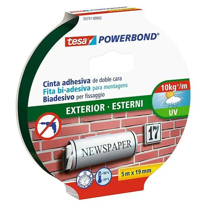 Tesa Powerbond Cinta de doble cara Outdoor - 5 m x 19 mm