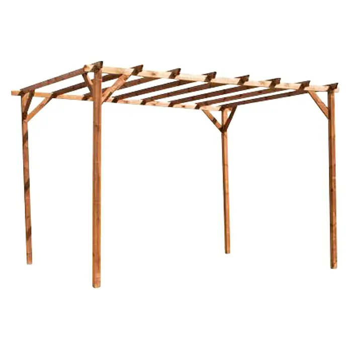 Forest-Style Pérgola Magdalie - L x An x Al: 400 x 3 x 249 cm, Marrón oscuro