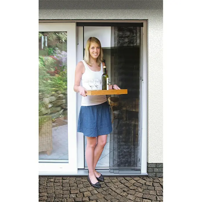 Schellenberg Insect Stop Mosquitera Premium - An x Al: 95 x 220 cm, Color tejido: Antracita, Puertas