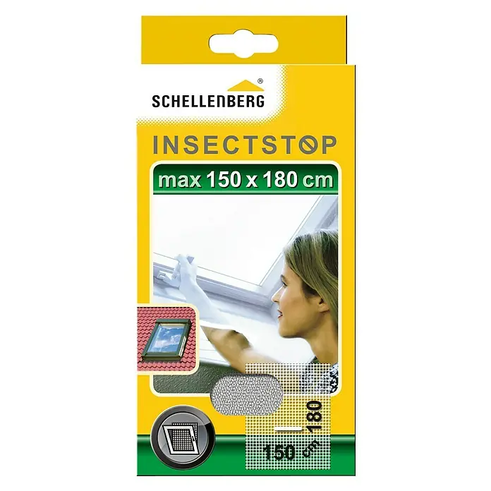 Schellenberg Mosquitera para tragaluz - An x Al: 150 x 180 cm, Color tejido: Blanco, Ventanas de techo