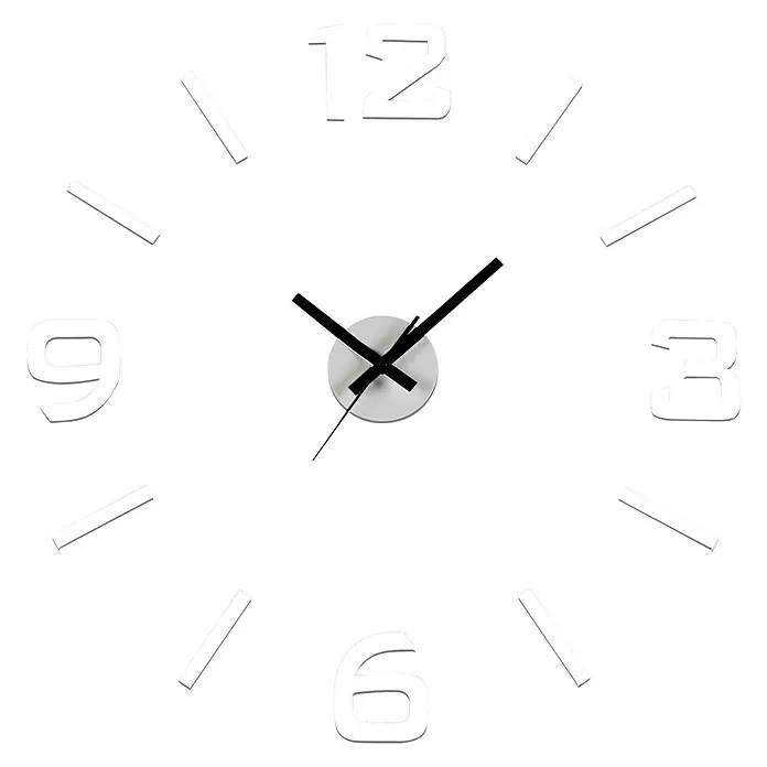 Reloj de pared redondo Pegatina - Blanco, Diámetro: 70 cm