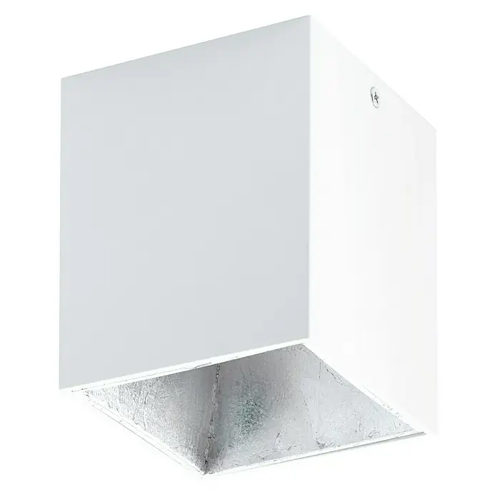 Eglo Plafón LED Polasso - 3,3 W, L x An x Al: 10 x 10 x 12 cm, Blanco/Plateado, Blanco cálido