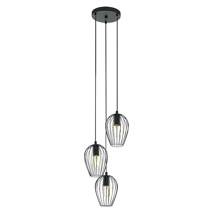 Eglo Lámpara colgante Newtown - 180 W, L x An x Al: 38 x 38 x 110 cm, Negro, E27