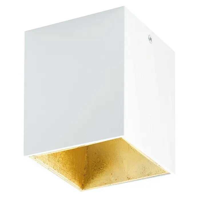 Eglo Plafón LED Polasso - 3,3 W, L x An x Al: 10 x 10 x 12 cm, Blanco/Dorado, Blanco cálido