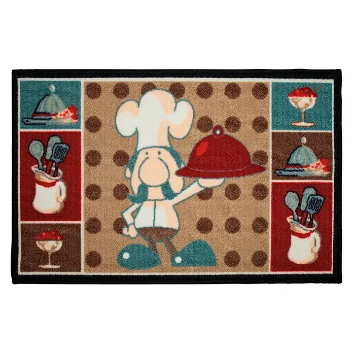 Alfombra de cocina Chef - Multicolor, 80 x 50 cm, Poliamida y látex