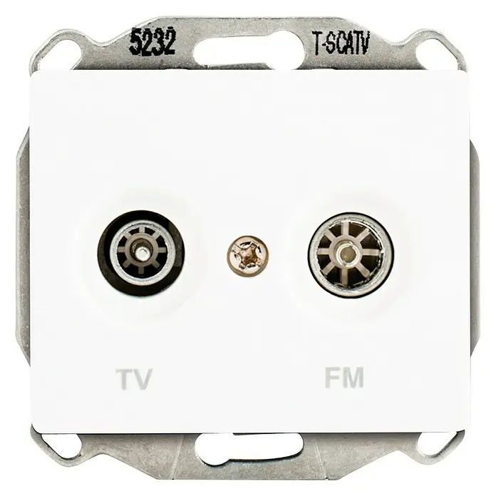 Siemens Delta Iris Toma TV - Blanco, 2 canales, Aluminio, Empotrado