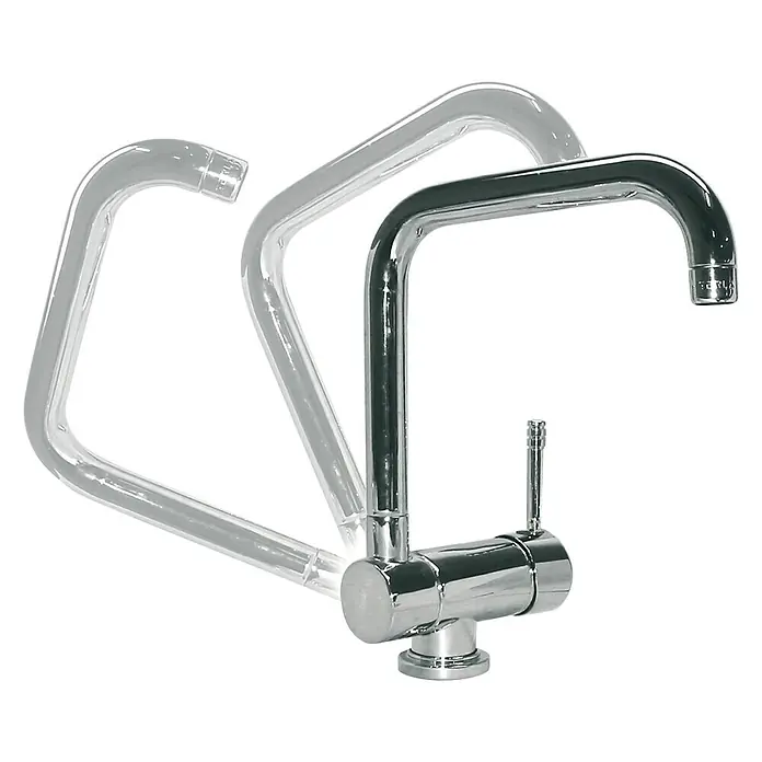 Grifo de cocina Cosmos - Cromo, Brillante, Caño alto, Reclinable