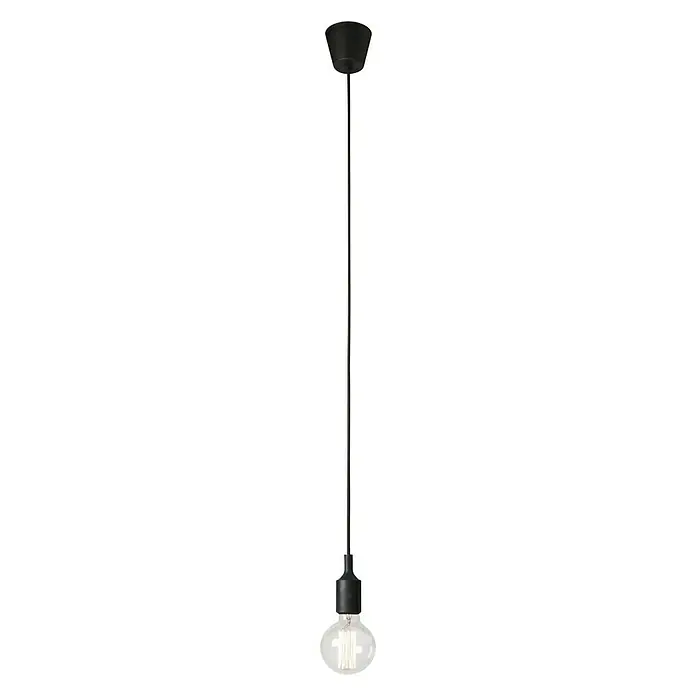 Sulion Lámpara colgante Silikon - 60 W, L x An x Al: 10 x 10 x 125 cm, Negro, E27