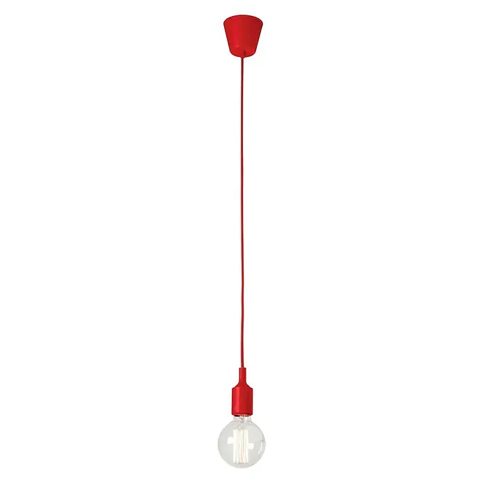 Sulion Lámpara colgante Silikon - 60 W, L x An x Al: 10 x 10 x 125 cm, Rojo, E27