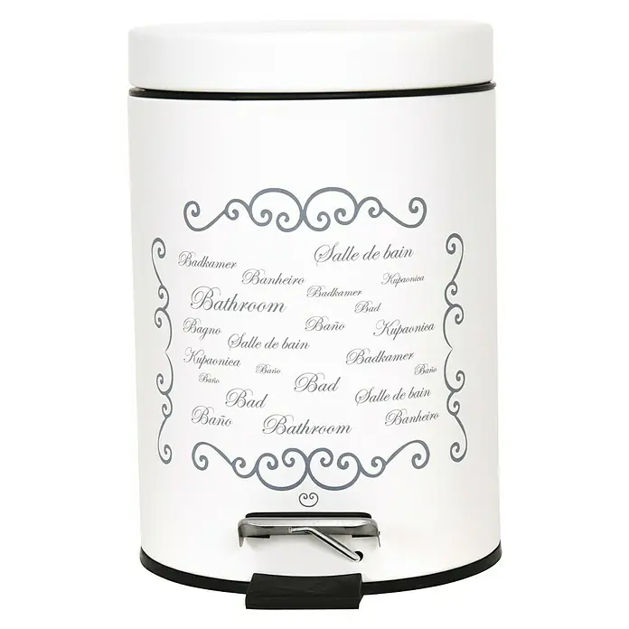 MSV Paris Cubo con pedal - 3 l, Crema, Metal