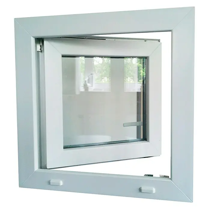 Solid Elements Ventana de PVC Practicable-Oscilobatiente - An x Al: 100 x 100 cm, Apertura según normativa: Izquierda, Blanco, Sin persiana