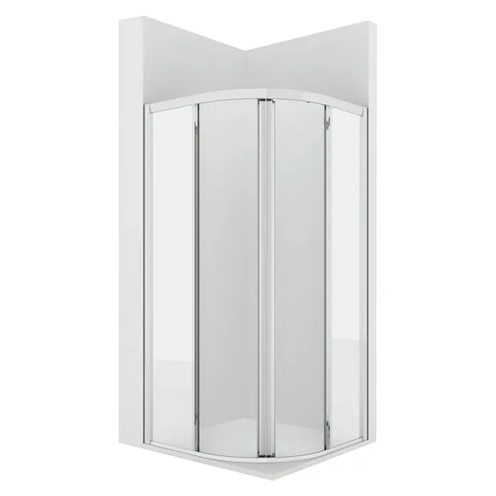 Roca Mampara de ducha semicircular Victoria MR - L x An x Al: 75 x 75 x 190 cm, 4 mm, Cromo