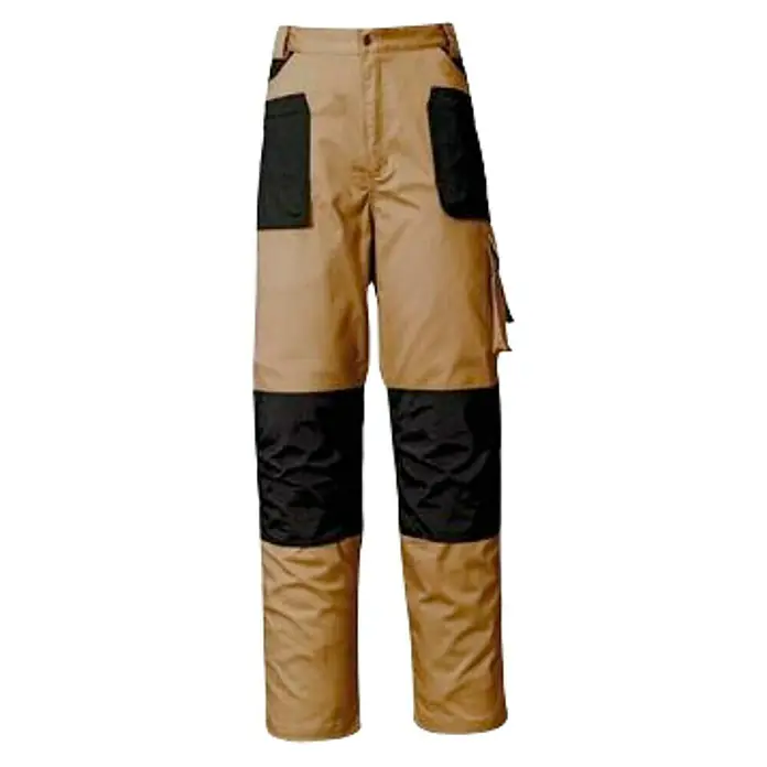 Industrial Starter Pantalones de trabajo Stretch - Algodón: 97%, Spandex: 3%, M, Beige/Negro