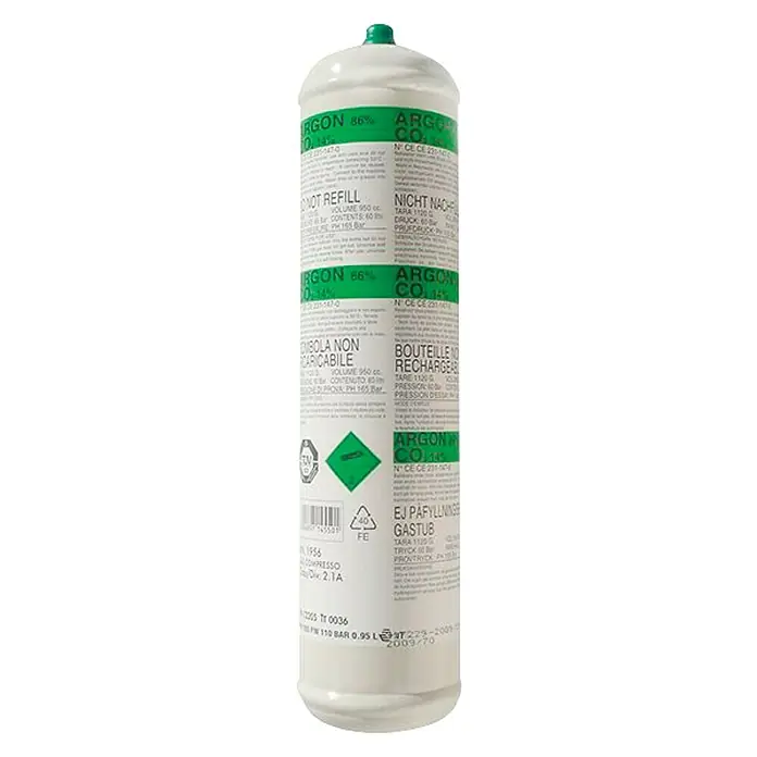 Botella de gas Argón y CO2 - 1 l