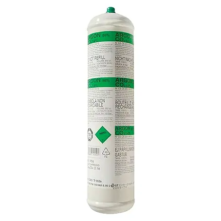 Botella de gas Argón y CO2