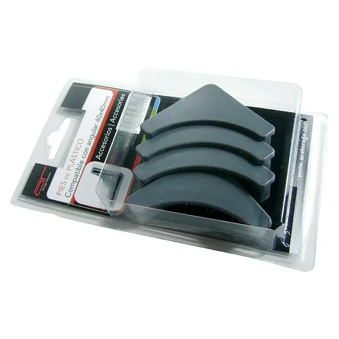 Conjunto de pies de plástico 3,5 x 3,5 cm - 4 ud., Plástico