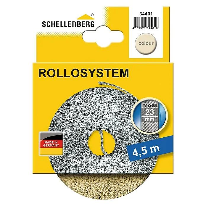 Schellenberg Cinta para persiana - Beige, Largo: 4,5 m, Anchura de la correa: 23 mm