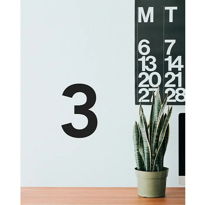 Vinilo de pared Número 3 - Número 3, Negro, 4 x 9 cm, 1 pieza