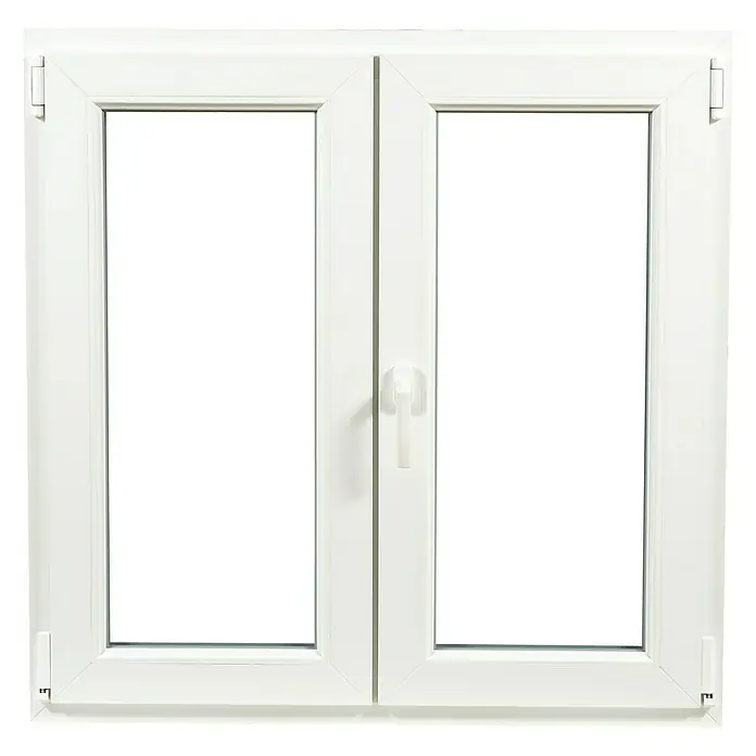 Solid Elements Ventana de PVC 2 hojas practicable-oscilobatiente - 100 x 100 cm, Apertura según normativa: Derecha, Blanco, Sin persiana