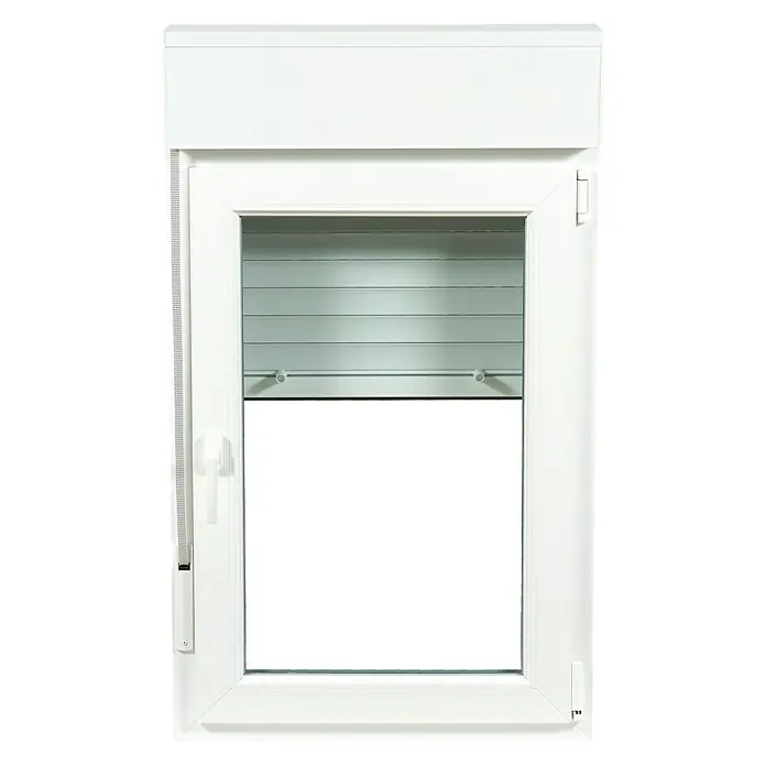 Solid Elements Ventana de PVC 1 hoja practicable-oscilobatiente - 70 x 118 cm, Apertura según normativa: Derecha, Blanco, Con persiana
