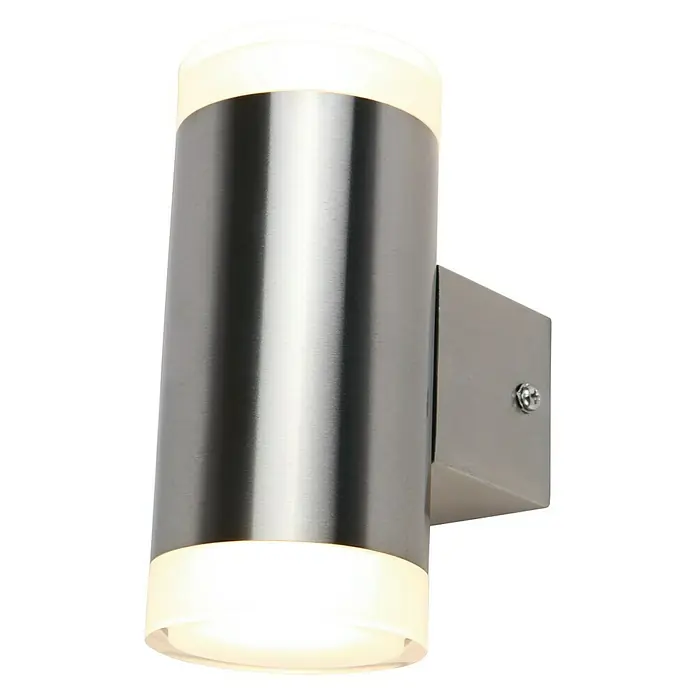 Lutec Aplique exterior LED Bilayer - 8 W, 13 x 13 x 11 cm, Plateado, IP44