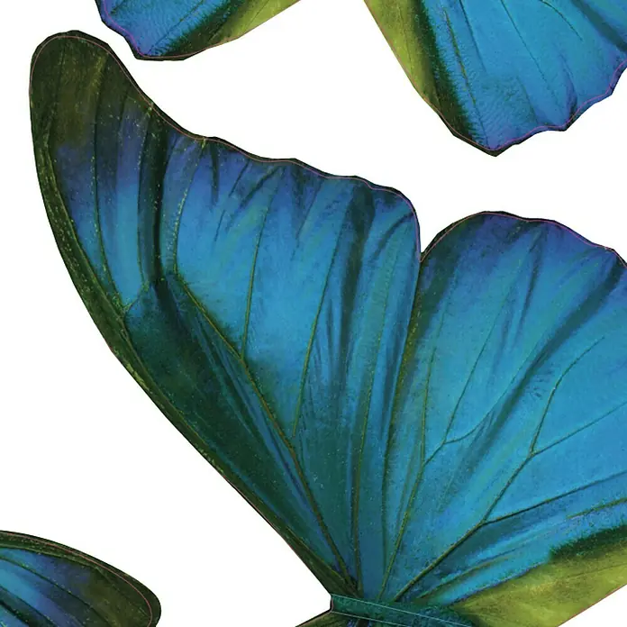 Adhesivos decorativos 3D Mariposa - Azul/Negro, 14 x 11 cm, 7 piezas