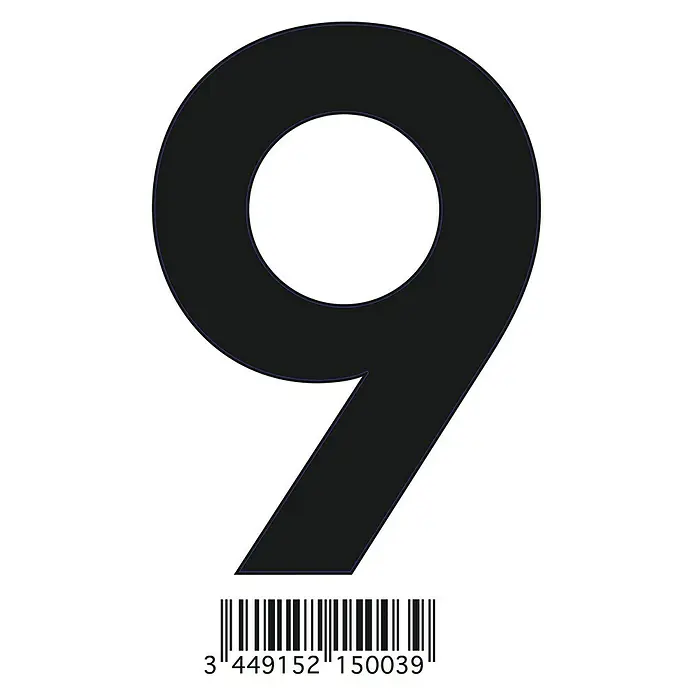 Vinilo de pared Número 9 - Número 9, Negro, 4 x 9 cm, 1 pieza