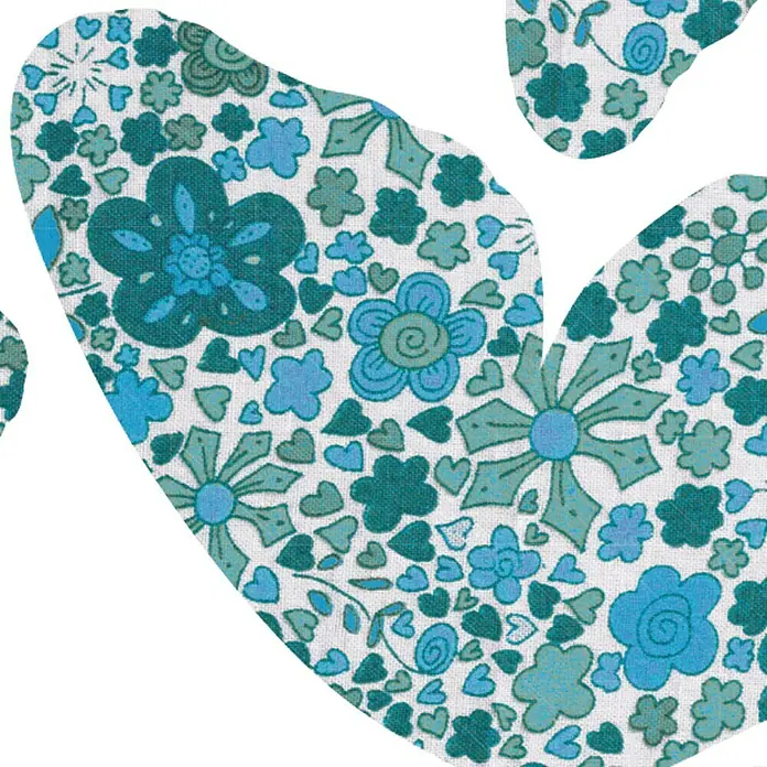 Adhesivos decorativos 3D Mariposa Liberty - Azul, 14 x 11 cm, 7 piezas