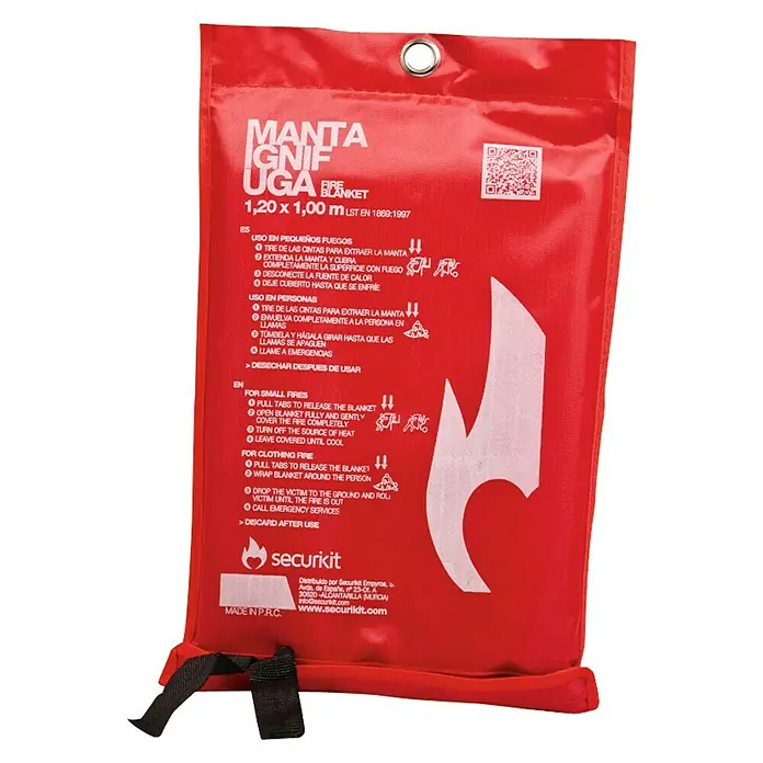 Manta ignífuga Securikit - L x An: 1,2 x 1 m