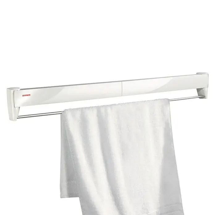 Leifheit Tendedero de pared Telegant plus 81 - Longitud cuerda de tender: 8,1 m, Blanco, Ancho: 103,5 cm
